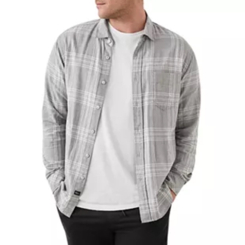 Rails Wyatt Relaxed Fit Shirt in Castle Grey Heather, Size L NEW w/Tag $148